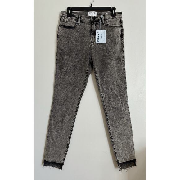 Gray Bennington FRAME Le High Skinny Cutoff Stagger Jeans 31 - Picture 1 of 6